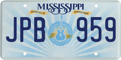 MS license plate JPB959