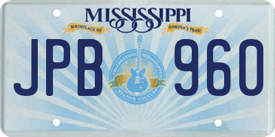MS license plate JPB960