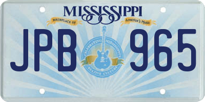MS license plate JPB965