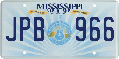 MS license plate JPB966