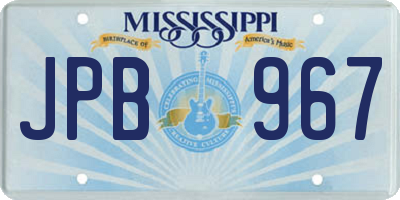 MS license plate JPB967