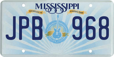 MS license plate JPB968