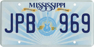 MS license plate JPB969