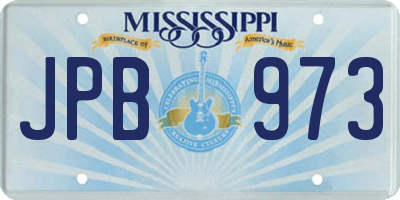 MS license plate JPB973