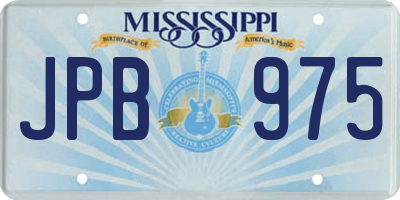 MS license plate JPB975