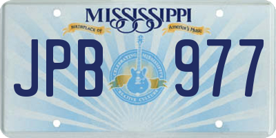 MS license plate JPB977