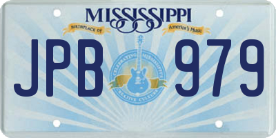 MS license plate JPB979