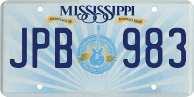 MS license plate JPB983