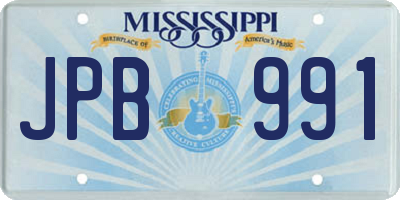 MS license plate JPB991