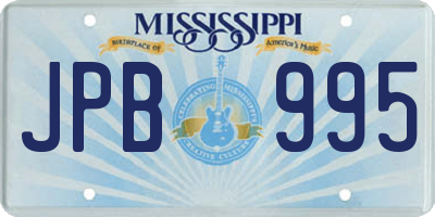 MS license plate JPB995