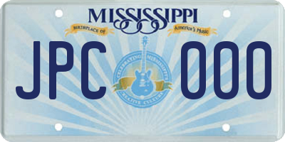 MS license plate JPC000
