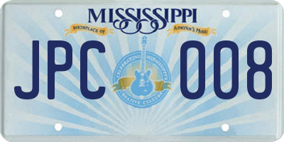 MS license plate JPC008