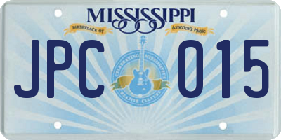 MS license plate JPC015