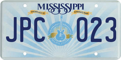 MS license plate JPC023
