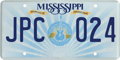 MS license plate JPC024
