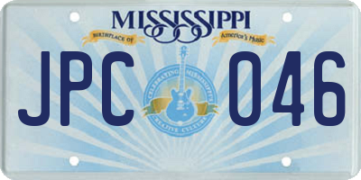 MS license plate JPC046