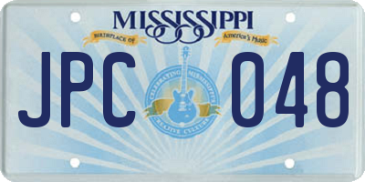 MS license plate JPC048