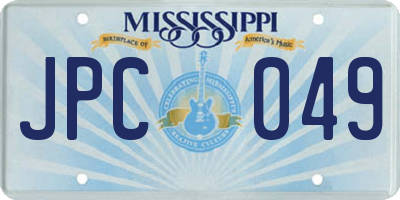 MS license plate JPC049