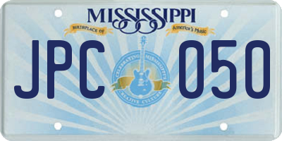 MS license plate JPC050