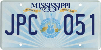 MS license plate JPC051
