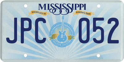 MS license plate JPC052