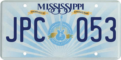 MS license plate JPC053