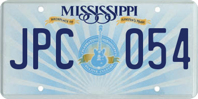 MS license plate JPC054