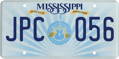 MS license plate JPC056