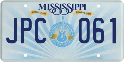 MS license plate JPC061