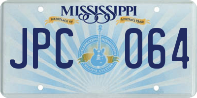 MS license plate JPC064