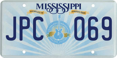 MS license plate JPC069