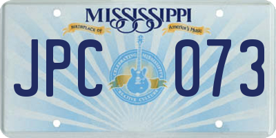 MS license plate JPC073