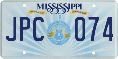 MS license plate JPC074