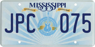 MS license plate JPC075