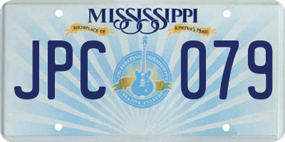 MS license plate JPC079