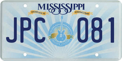 MS license plate JPC081