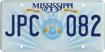 MS license plate JPC082