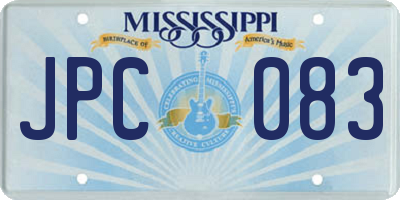MS license plate JPC083