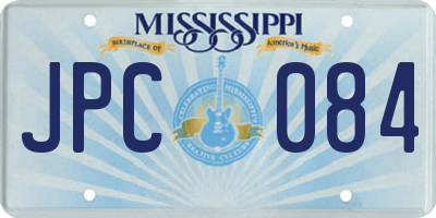 MS license plate JPC084