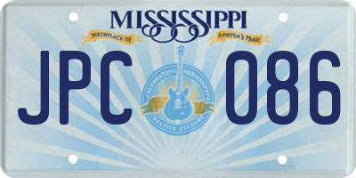 MS license plate JPC086