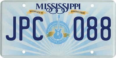 MS license plate JPC088