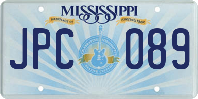 MS license plate JPC089