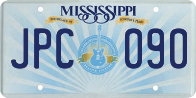 MS license plate JPC090