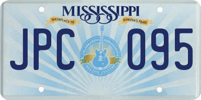 MS license plate JPC095