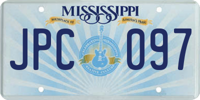 MS license plate JPC097