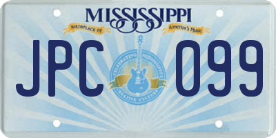 MS license plate JPC099
