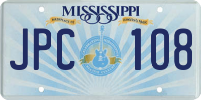 MS license plate JPC108