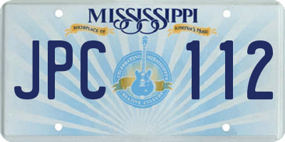 MS license plate JPC112