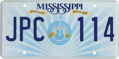 MS license plate JPC114