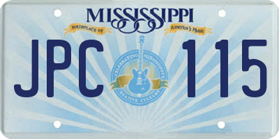 MS license plate JPC115